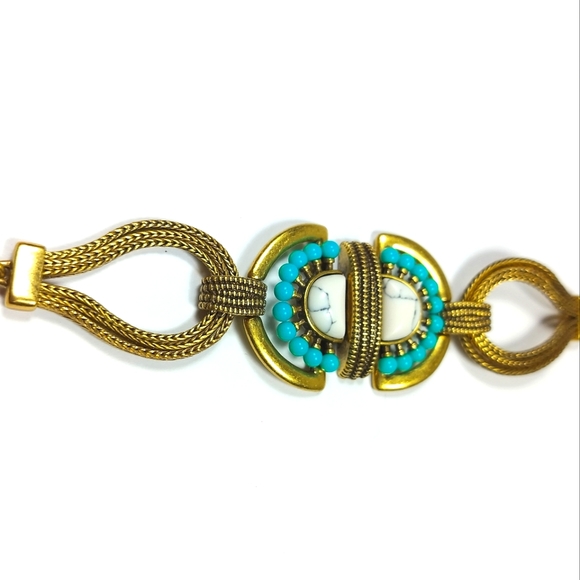 Stella & Dot Vintage Gold Semi-Precious Totem Bracelet NIB - Picture 5 of 12